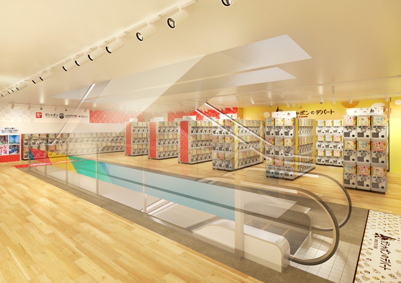 Akihabara location (4F namco) — 800+ machines plus the Gashapon Bandai Official Shop with exclusive and pre-release items