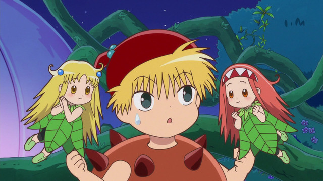 Nike with forest fairies — the comedy timing tightened by twenty-four-episode compression