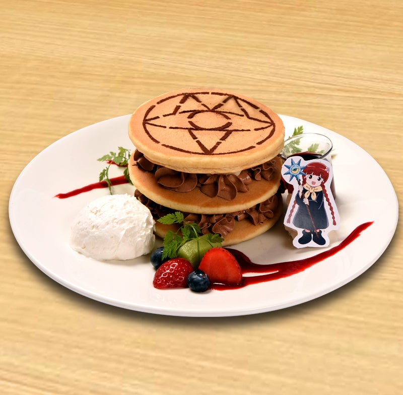 Kukuri's Guru Guru Pancakes — magic circle pattern branded into the top pancake