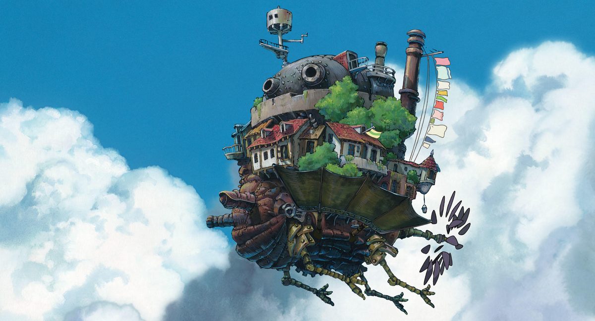 Miyazaki's original &mdash; the animated castle in flight, the design that Ghibli Park translates from painted frame to copper, stone, and timber