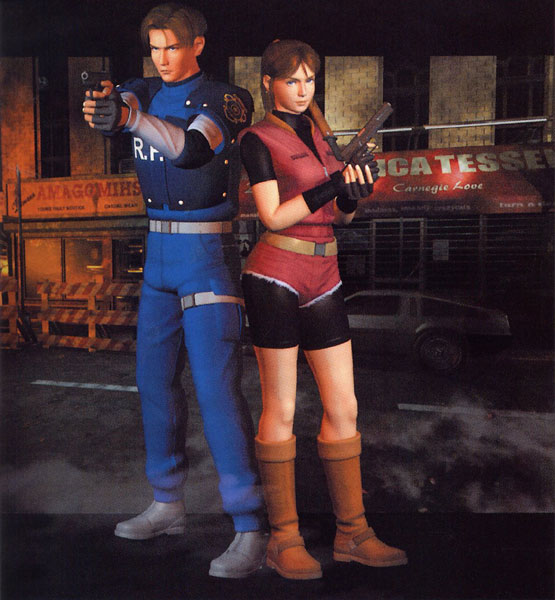 Resident Evil 2 — Leon and Claire promotional art from the game that started it all. Kamiya's directorial debut reshaped survival horror's structure