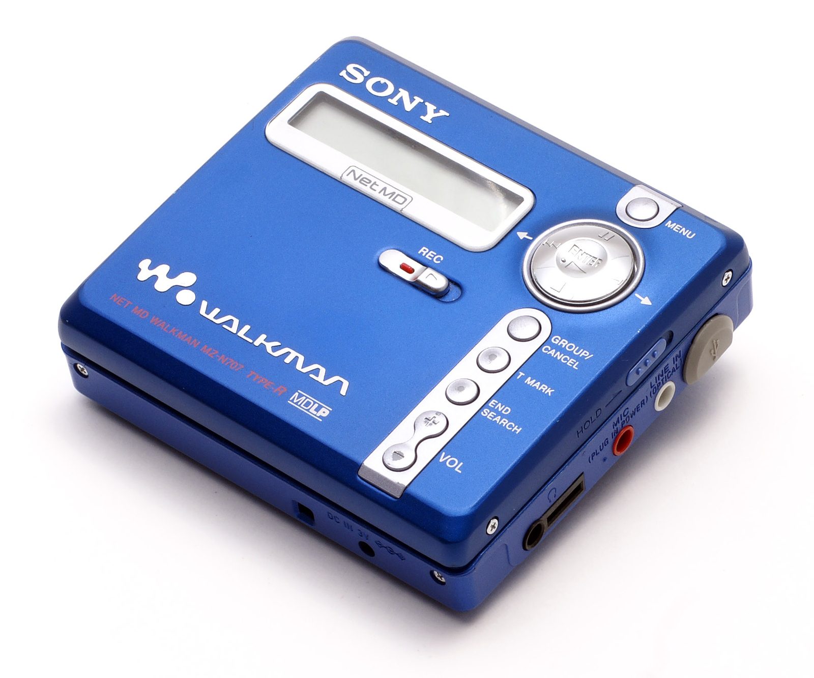 Sony MZ-N707 Net MD Walkman — where hardware ritual met USB transfer. NetMD didn't save MiniDisc. It surfaced the contradiction: remove the friction and you remove the reason