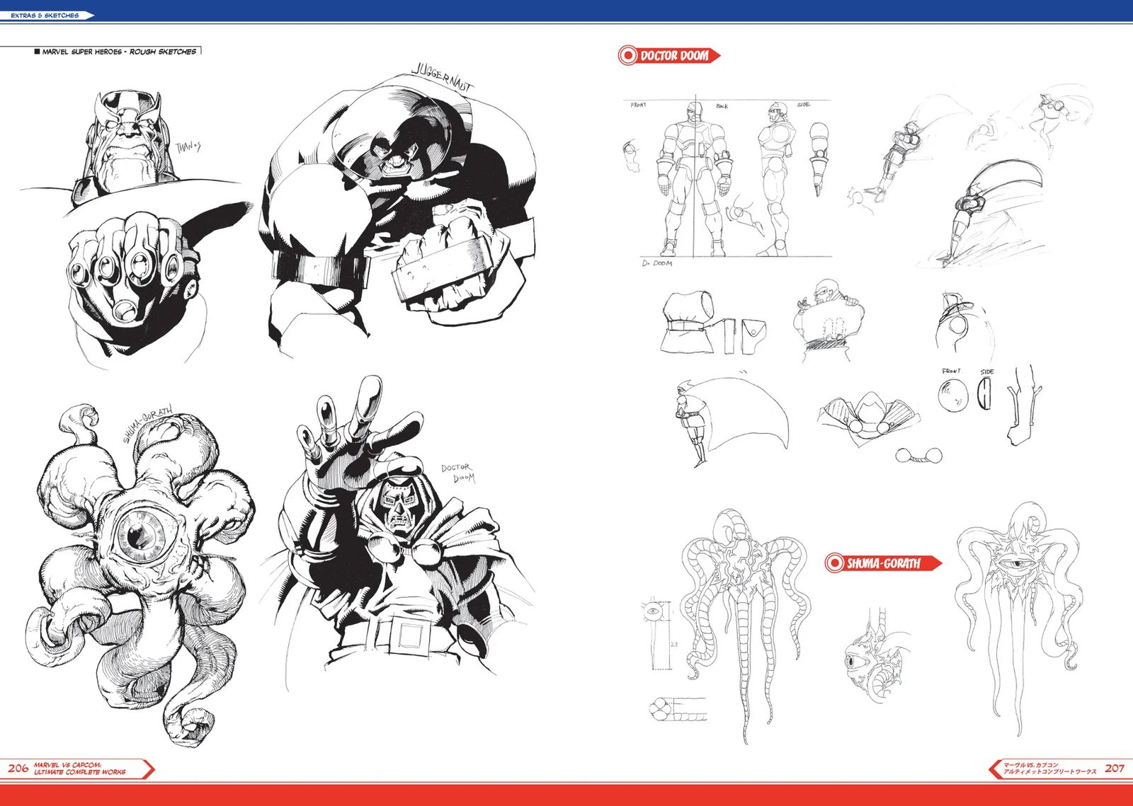 Never-before-seen rough sketches — Doctor Doom, Juggernaut, Shuma-Gorath