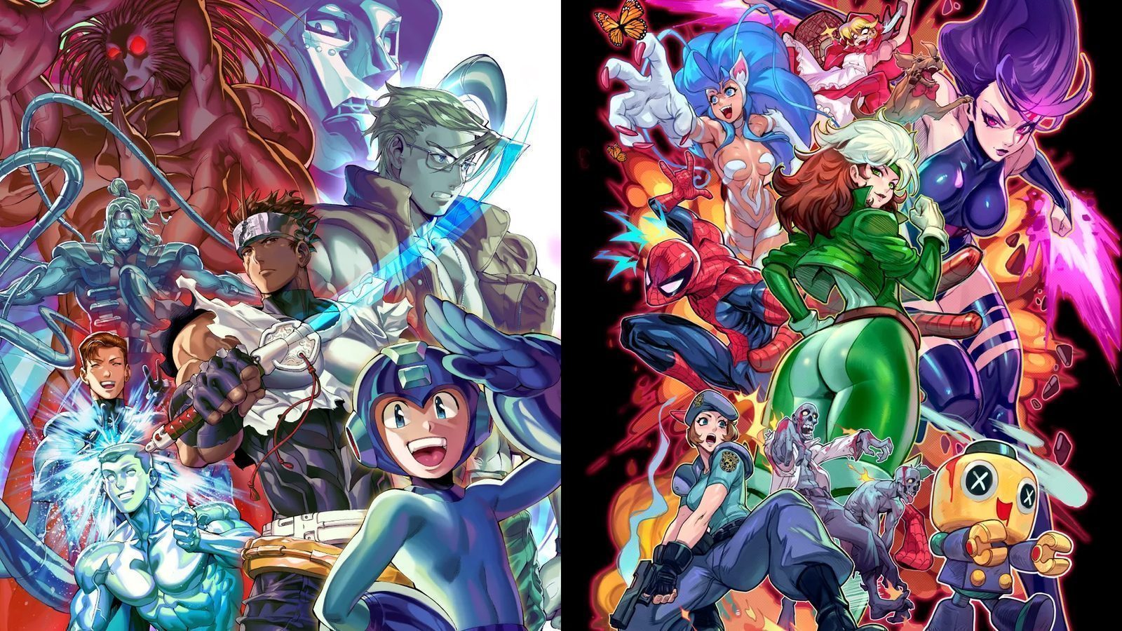 Standard and Deluxe cover art — Capcom vs. Marvel roster by Bengus and Shinkiro