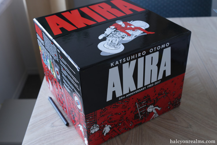 The 35th anniversary Kodansha box set — six oversized hardcover volumes with color pages restored to Otomo's original specifications. Two Eisner Awards for archival project and product design