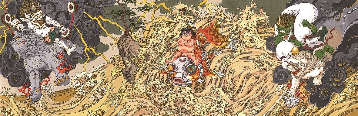 Otomo's original painting &mdash; the full-color design reference for the ceramic translation