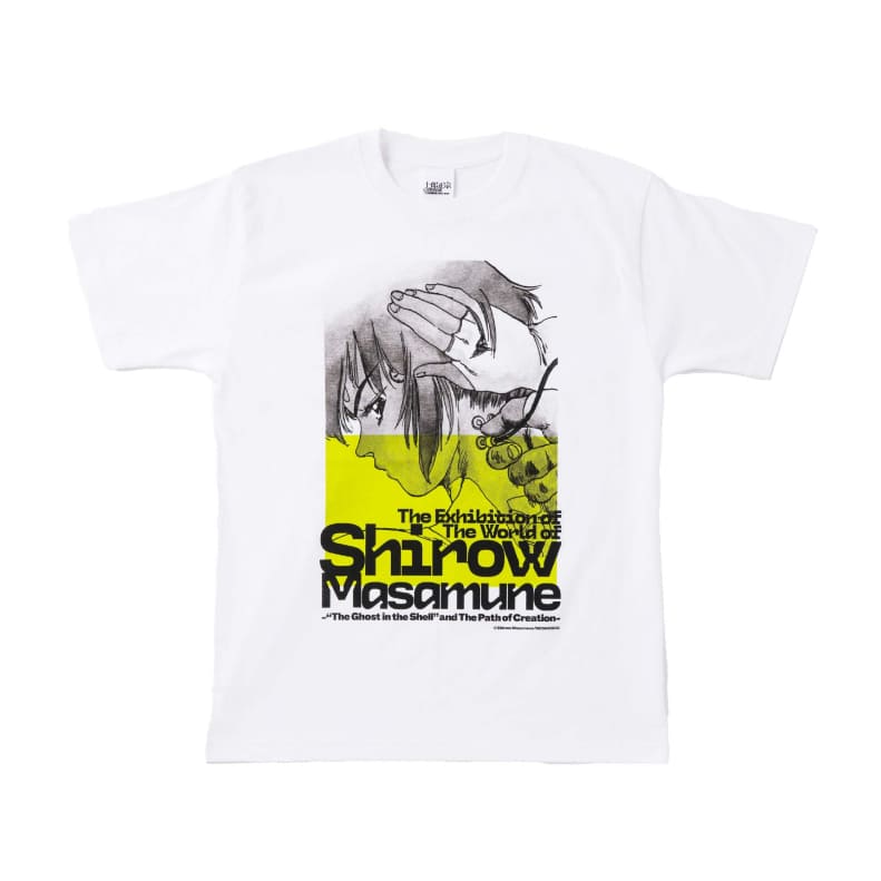 Exhibition T-shirt &mdash; Motoko Kusanagi illustration with the exhibition's &lsquo;Ghost in the Shell and The Path of Creation&rsquo; subtitle